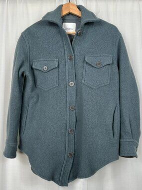Aritzia Wilfred Free Ganna Merino Wool Shacket Size 2XS Gray Boiled Wool